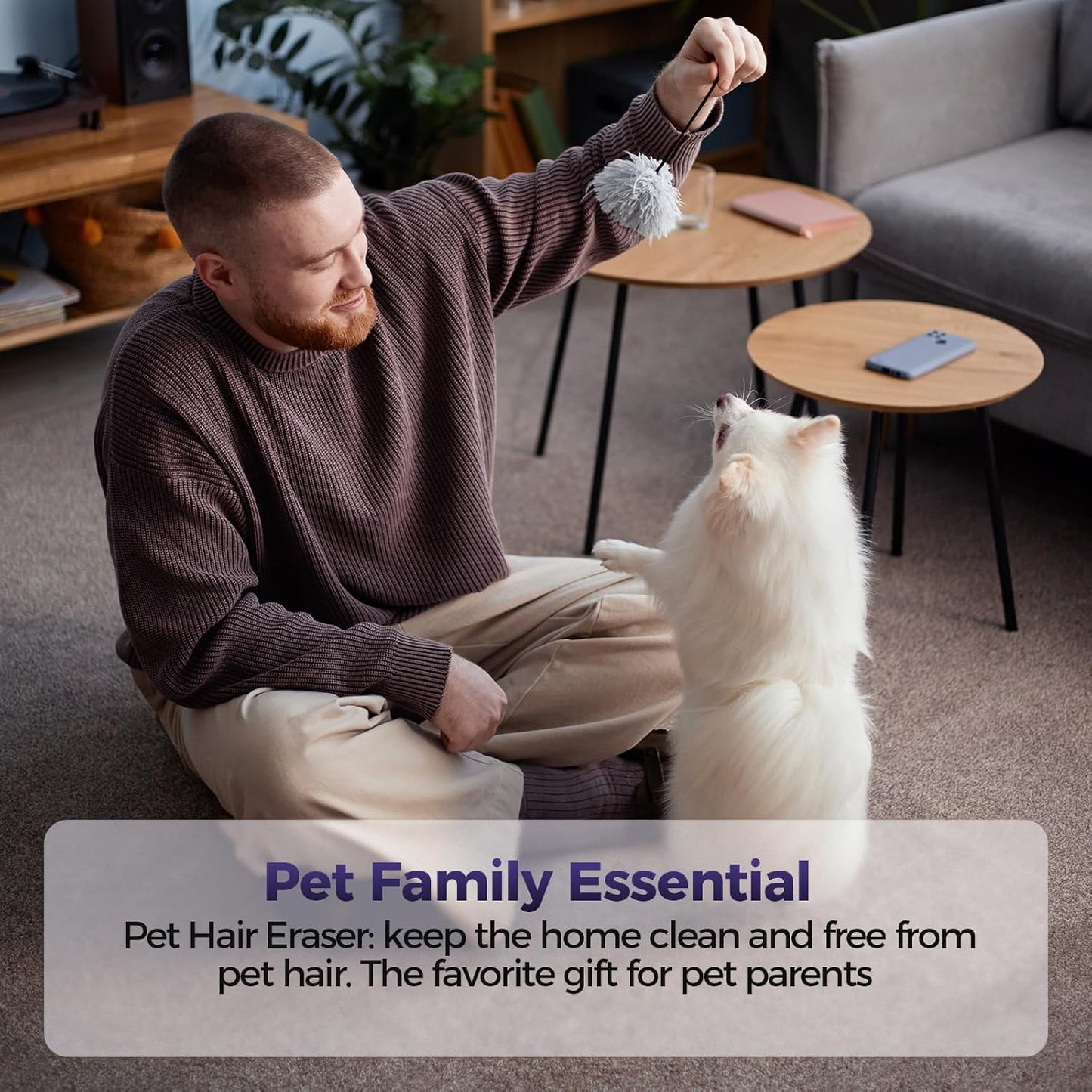 Pet Hair Handheld Vacuum Cordless: 20000PA High Power Car Vacuum with Motorized Brush and LED Light