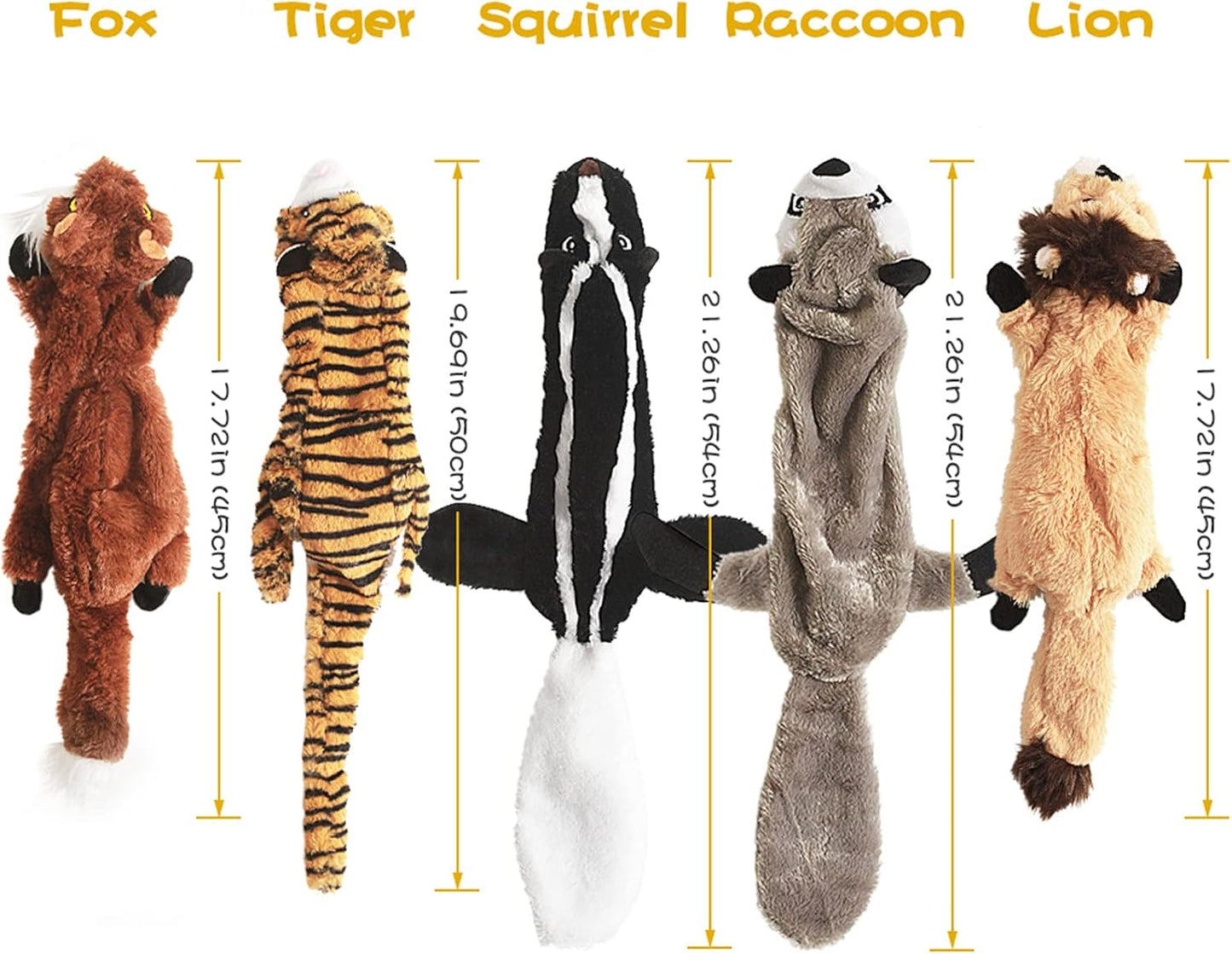 Dog Squeak Toys, No Stuffing Plush Dogs Chew Toy Bundle for Small Medium Large Breed Chewer