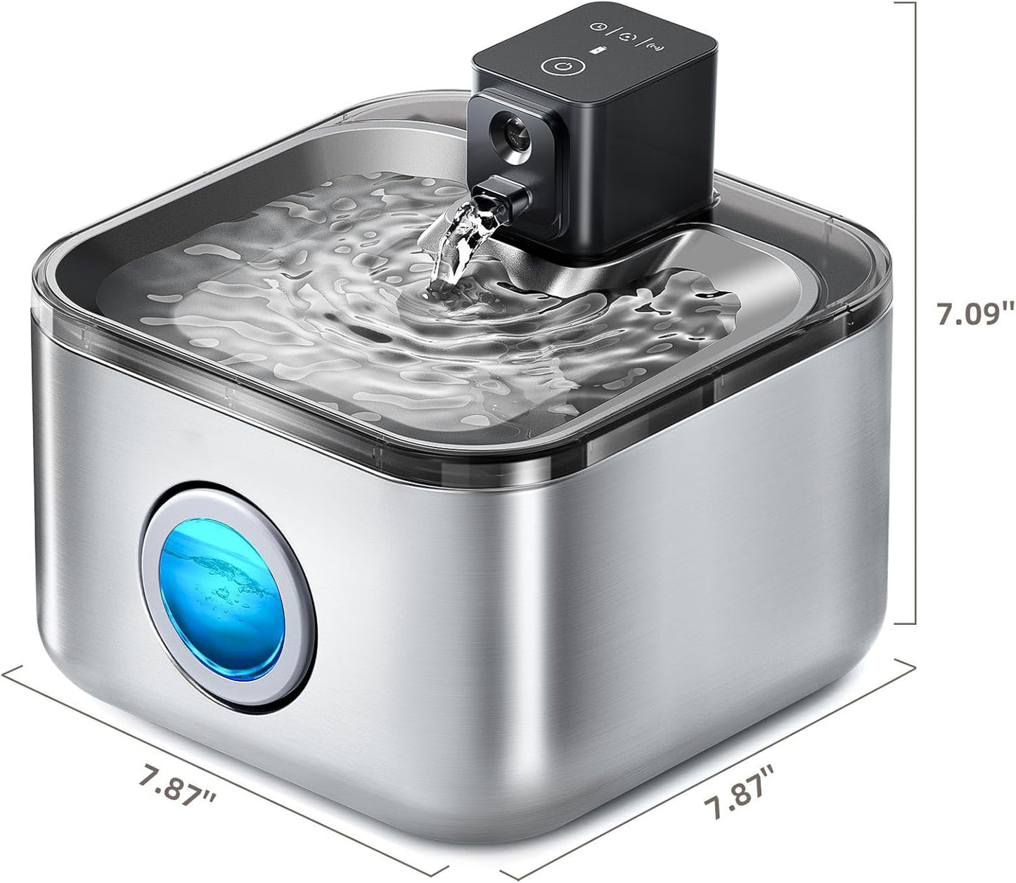 Cat Water Fountain Stainless Steel, 135oz/4L Pet Fountain Battery Operated, Water Dispenser for Cats & Dogs