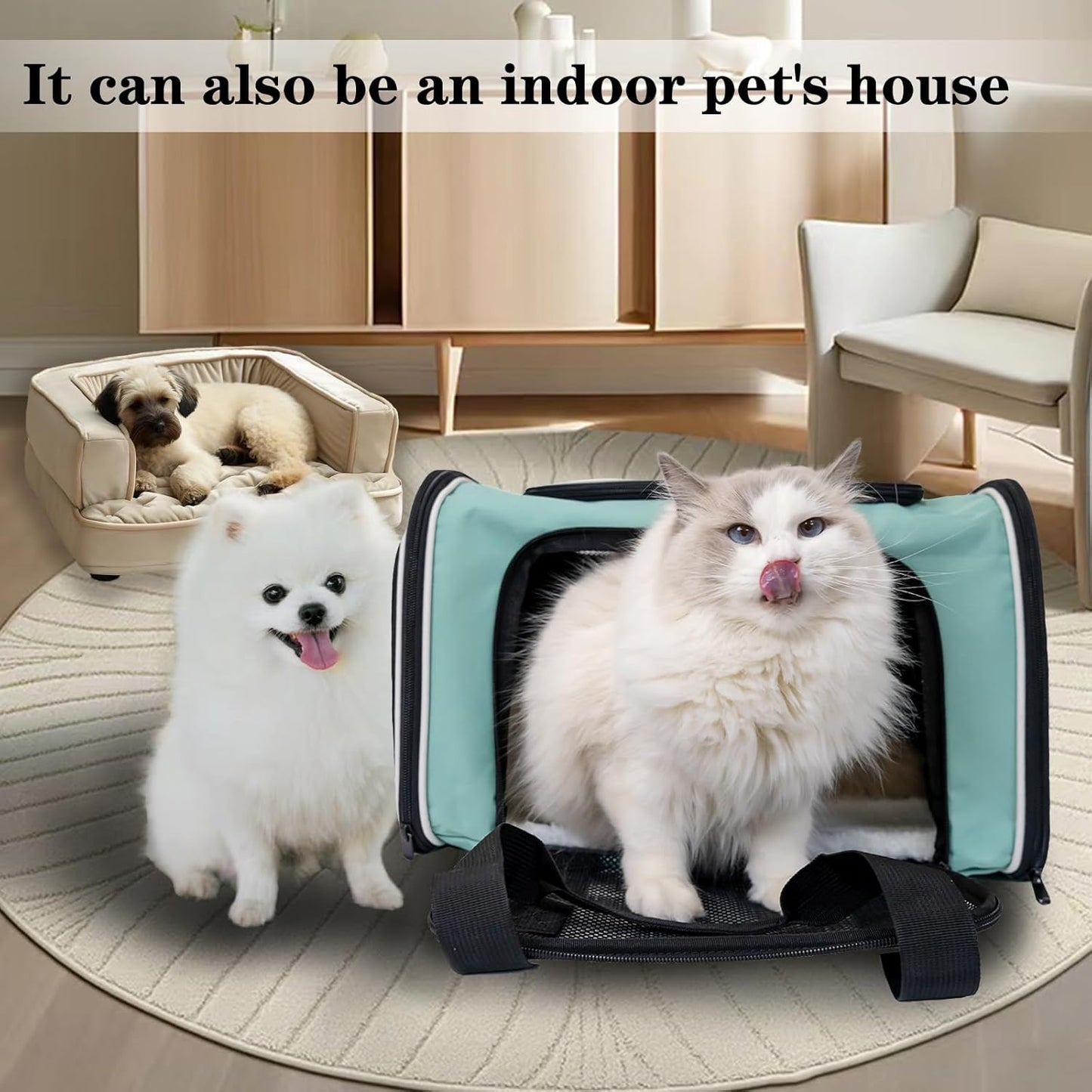 Dog Carrier for Small Medium Pet Carriers Up to15Lbs, Portable Cats Carrier Soft- Sided Puppy Dogs Bag