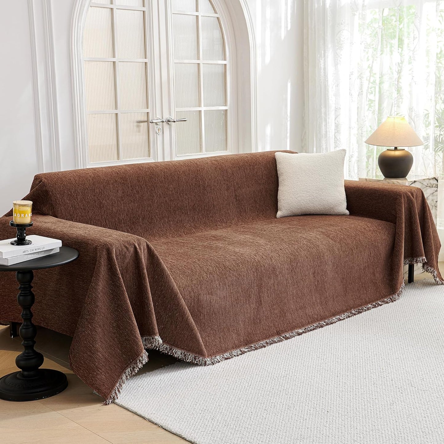 Non Slip Couch Sofa Cover for Dogs Cats, Couch Cover 2 Cushion Sofa Dogs Furniture Protector