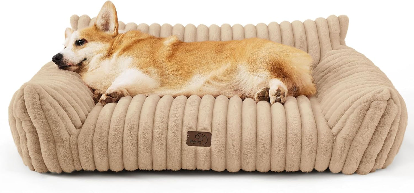 Dog Cat Couch for Pets, Fluffy Dog Beds with Premium Soft Corduroy Fleece