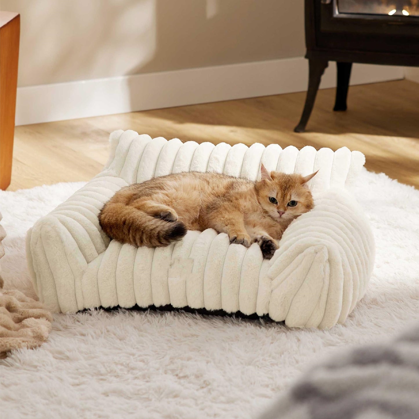 Dog Cat Couch for Pets, Fluffy Dog Beds with Premium Soft Corduroy Fleece