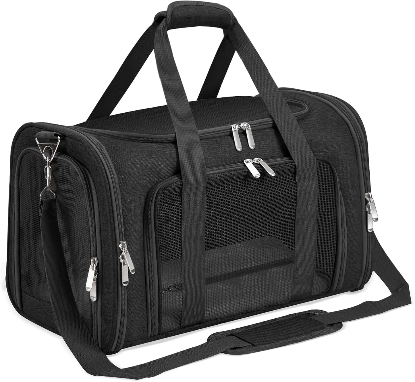 Soft-Sided Cat/Dog/Pet Carrier, Collapsible Pets Travel Carriers for Big Cats/Small Dogs