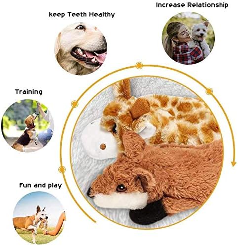 Dog Squeaky Toys, 5 PCS Crinkle Plush Dog Toys, No Stuffing Dog Toys for Small Medium Large Dogs