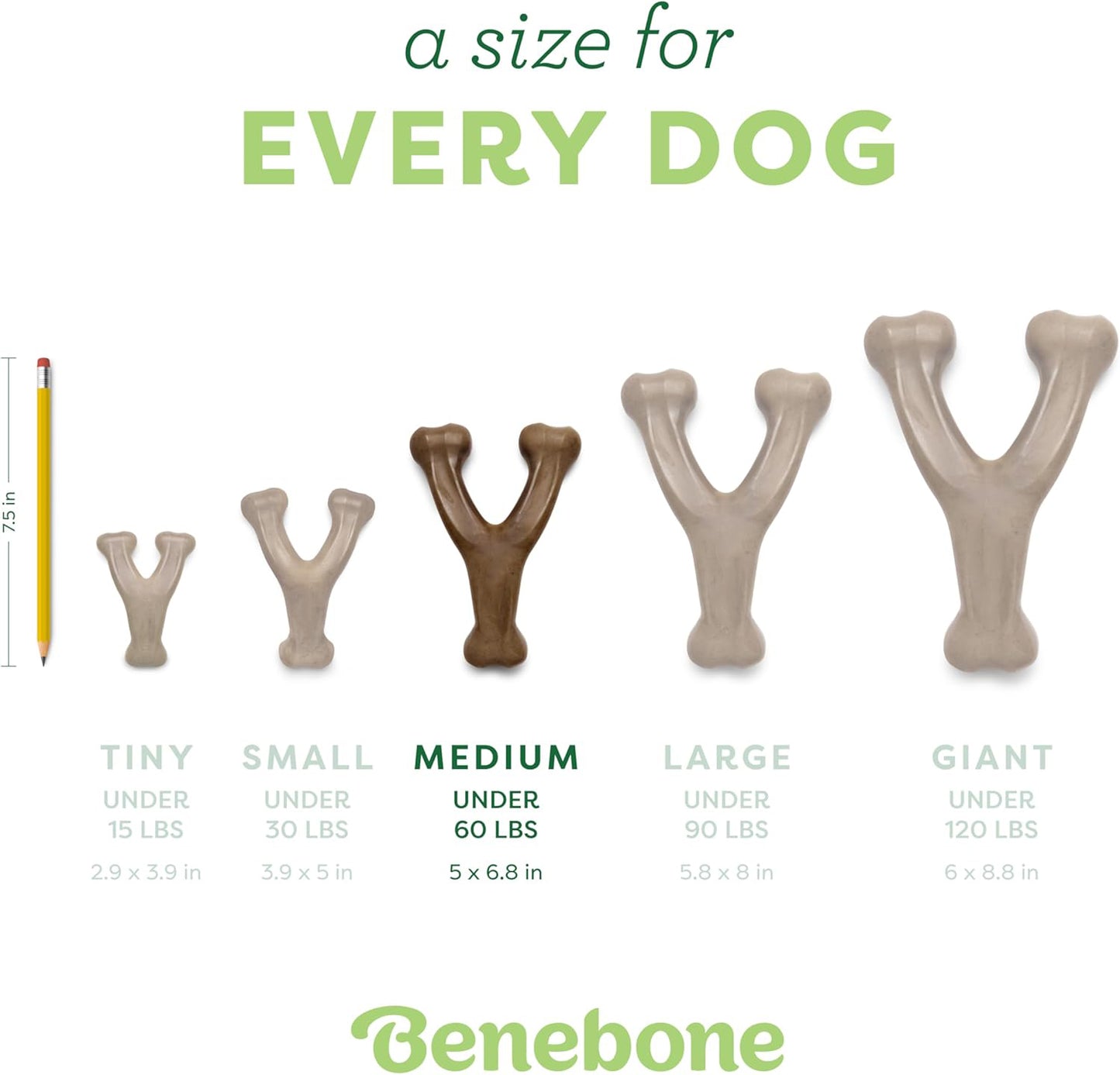 Wishbone Durable Dog Chew Toy for Aggressive Chewers Bacon Flavor Dog Toys