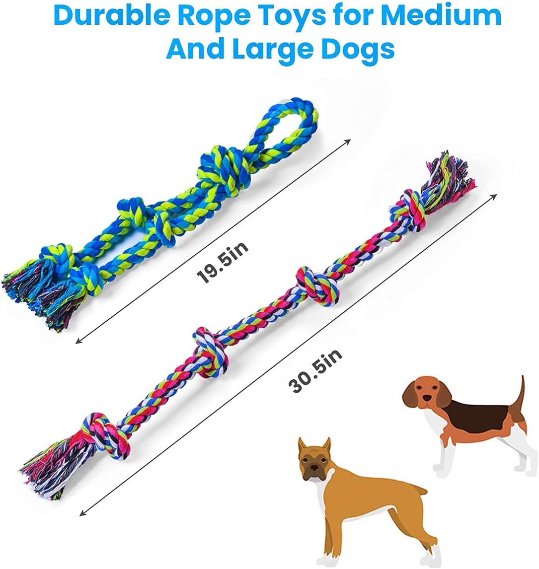 2 Pack Indestructible Heavy Duty Dog Rope Toys for Large Breed Aggressive Chewers