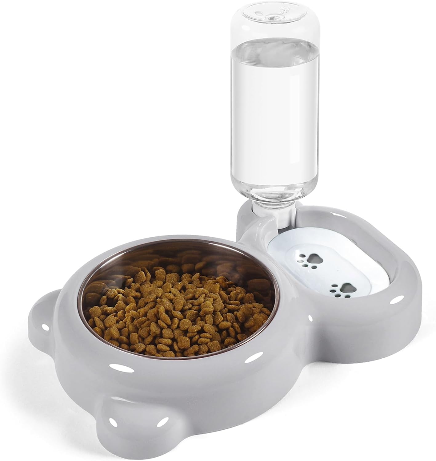 Dog Bowls, Cat Food and Water Bowl Set with Water Dispenser and Stainless Steel Bowl for Cats and Small Dogs
