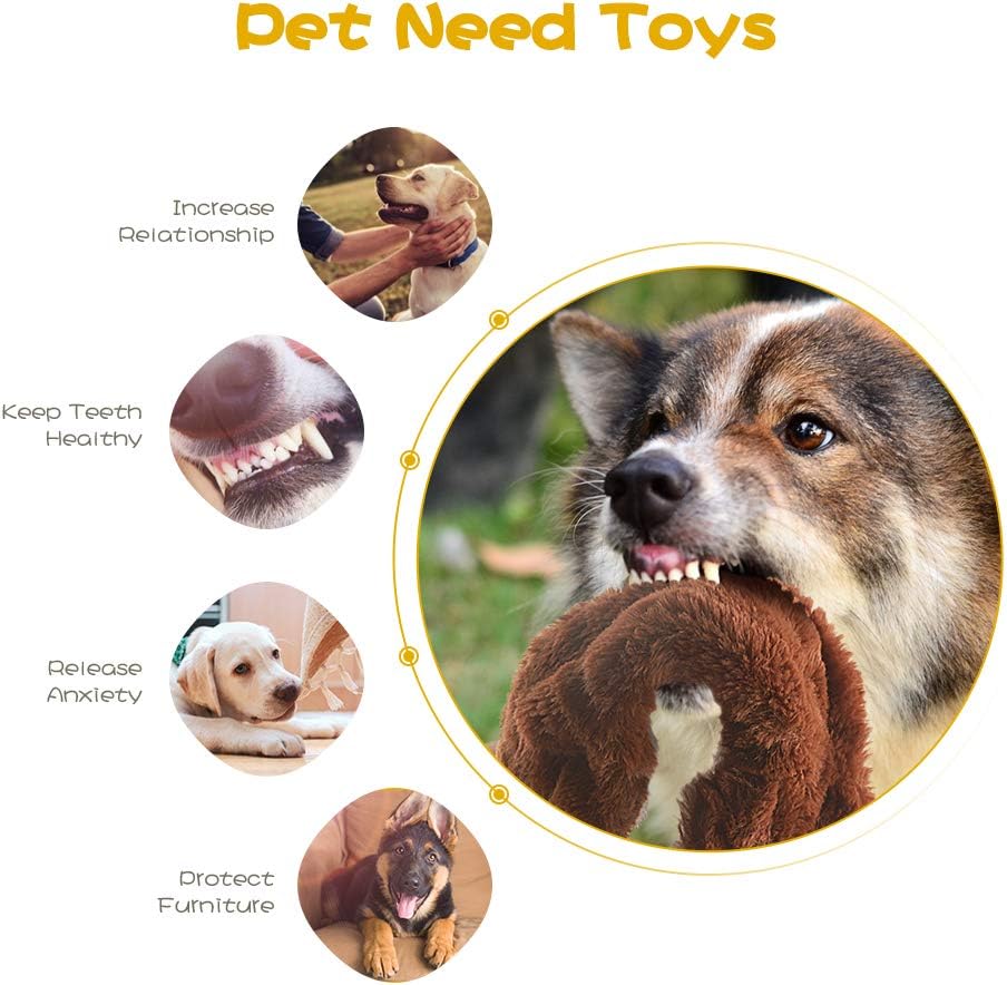 Dog Squeak Toys, No Stuffing Plush Dogs Chew Toy Bundle for Small Medium Large Breed Chewer