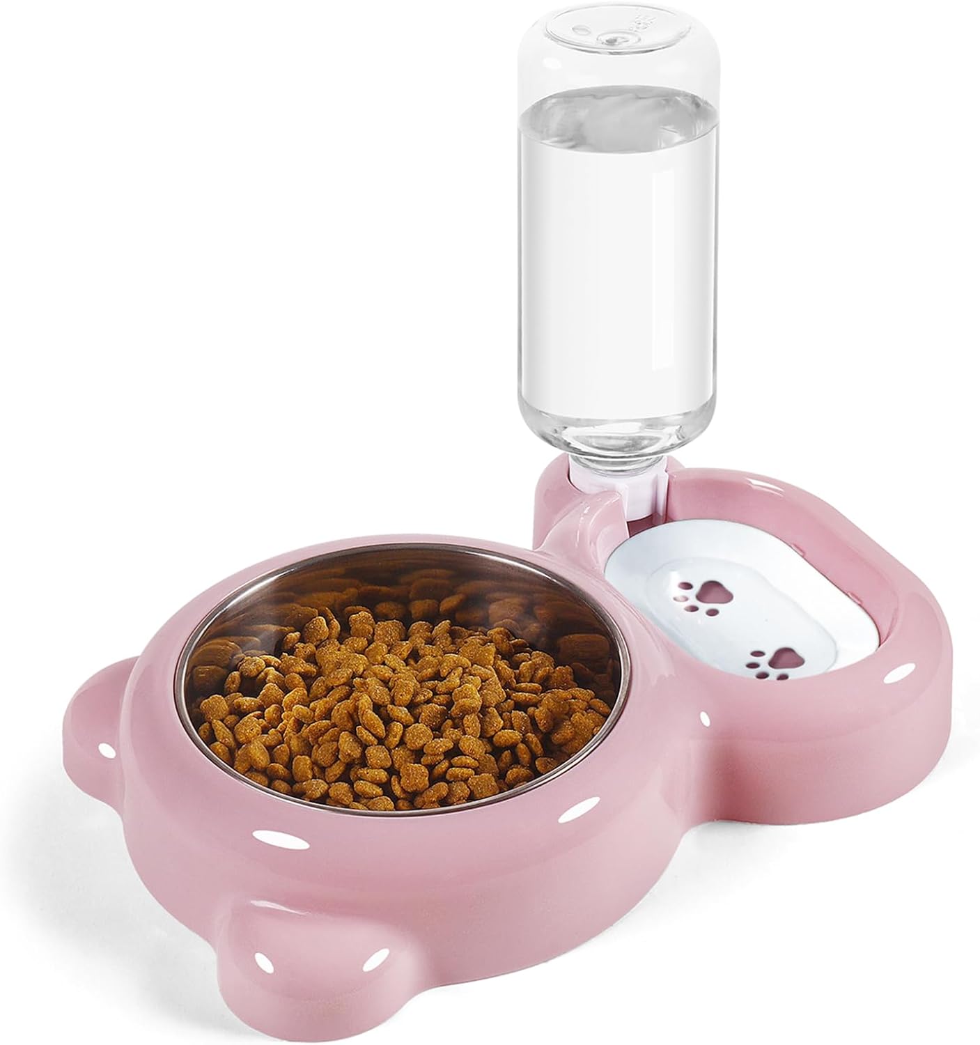 Dog Bowls, Cat Food and Water Bowl Set with Water Dispenser and Stainless Steel Bowl for Cats and Small Dogs