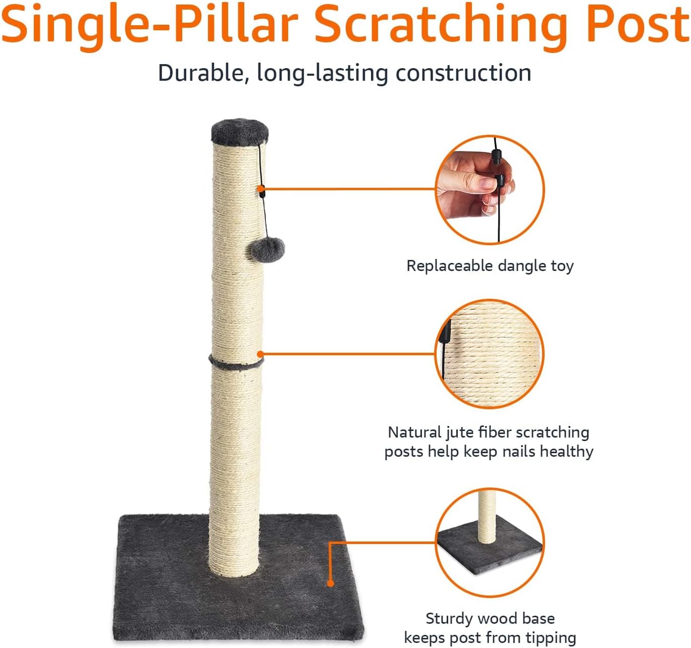 Cat Scratcher Cats Toy- Indoor Classic Single Cat & Kittens Scratching Post