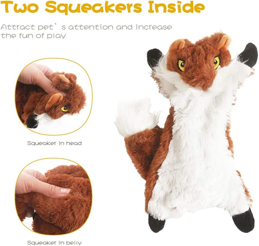 Dog Squeak Toys, No Stuffing Plush Dogs Chew Toy Bundle for Small Medium Large Breed Chewer