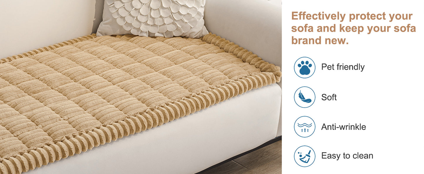 Couch Cover for Dogs Washable, Non Slip Fuzzy Pet Couch Covers for 3 Cushion Sofa Pet Friendly
