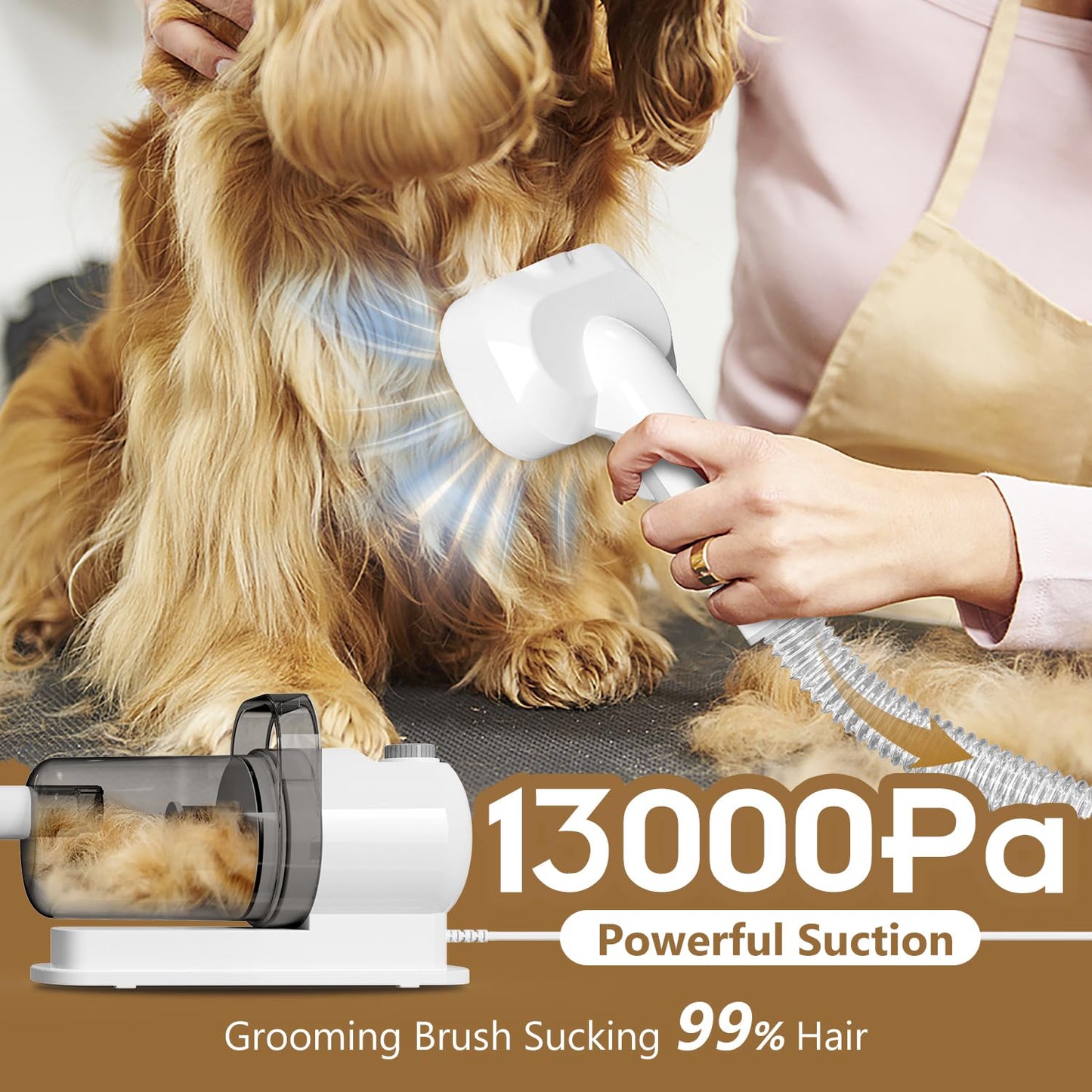 Dog Gromming Vacuum, Pet Grooming Kit with Pet Clipper, Dog Vacuum for Shedding Grooming Tools