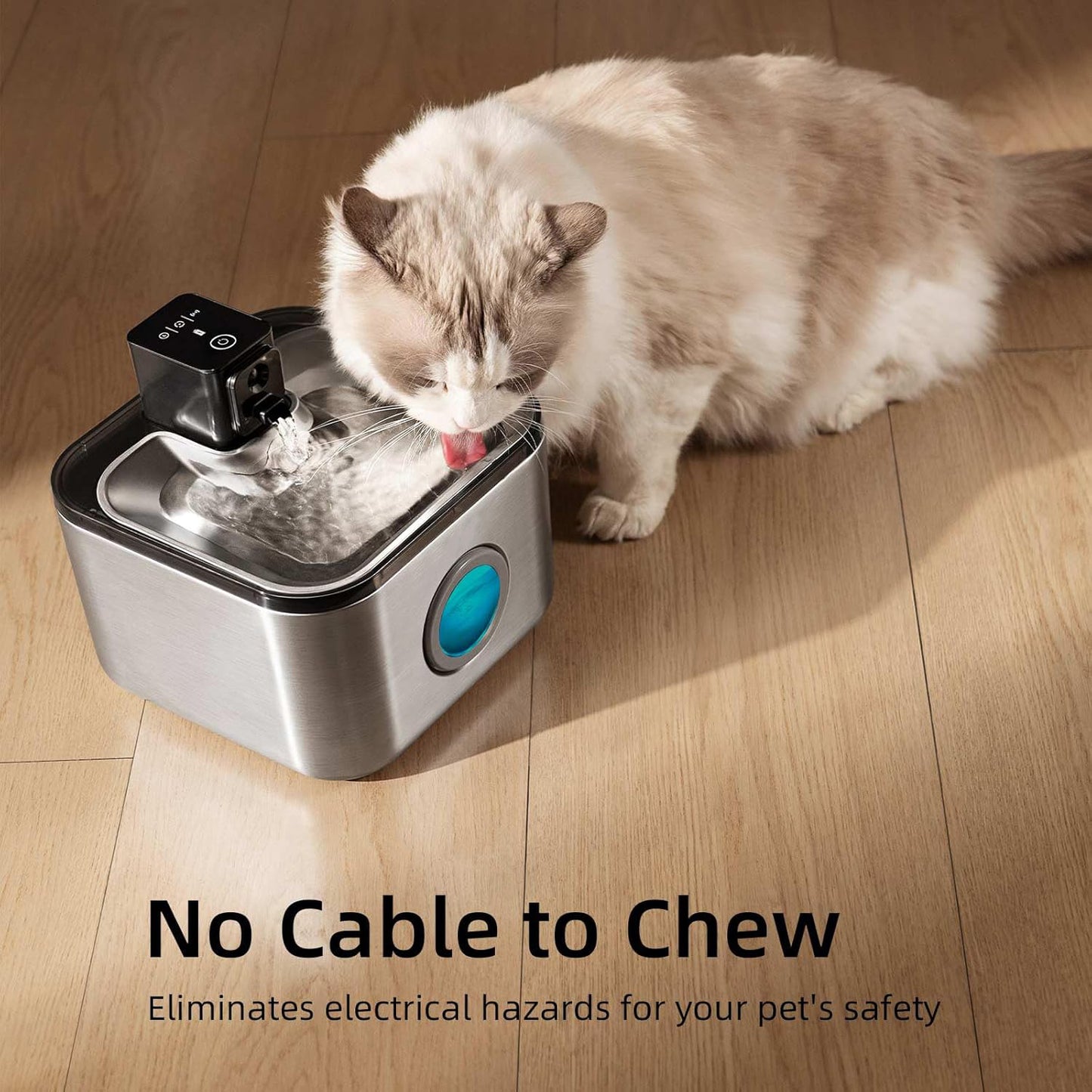 Cat Water Fountain Stainless Steel, 135oz/4L Pet Fountain Battery Operated, Water Dispenser for Cats & Dogs