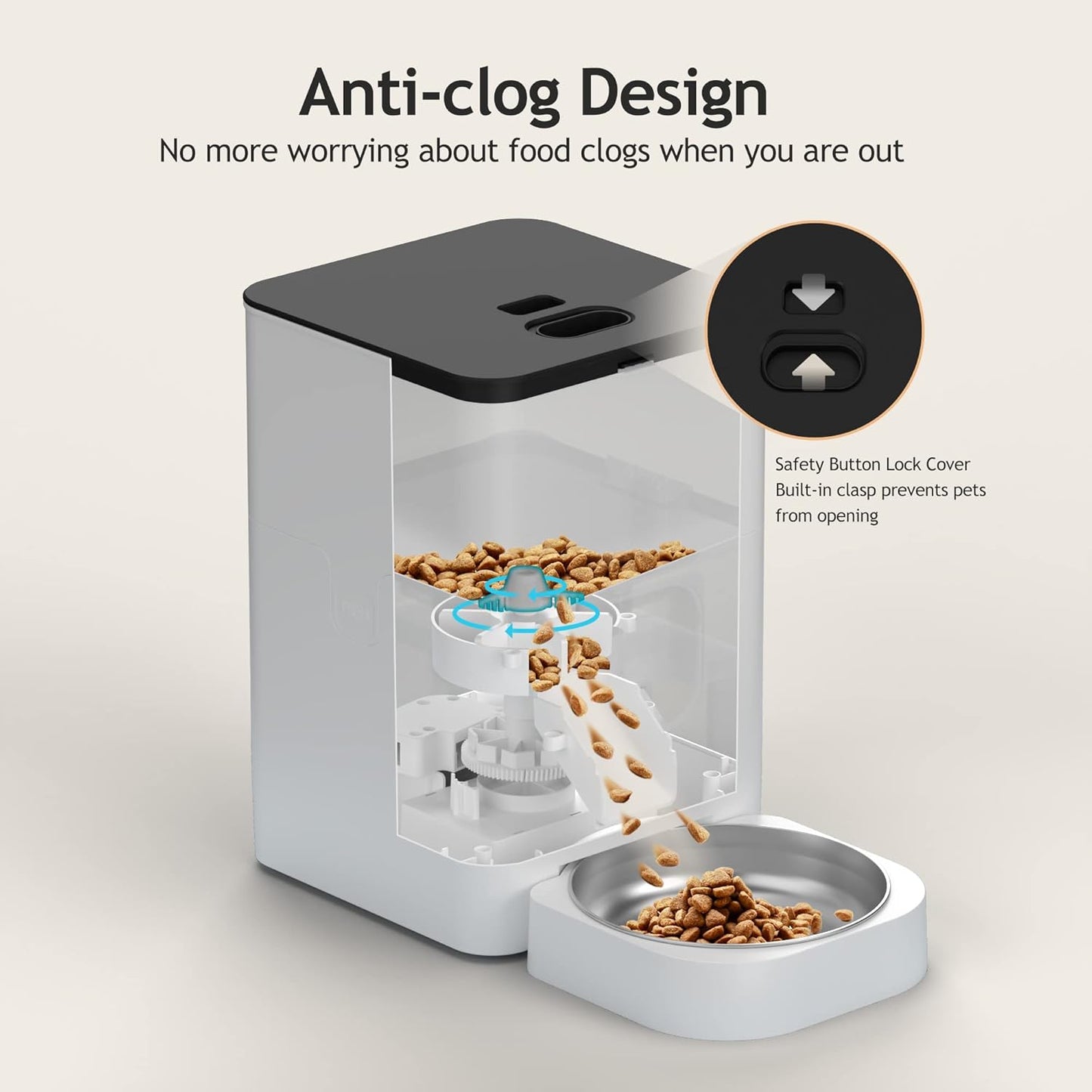 Automatic Cat Feeders - Timed Pet Feeder for Cats and Dogs with Dry Food Dispenser