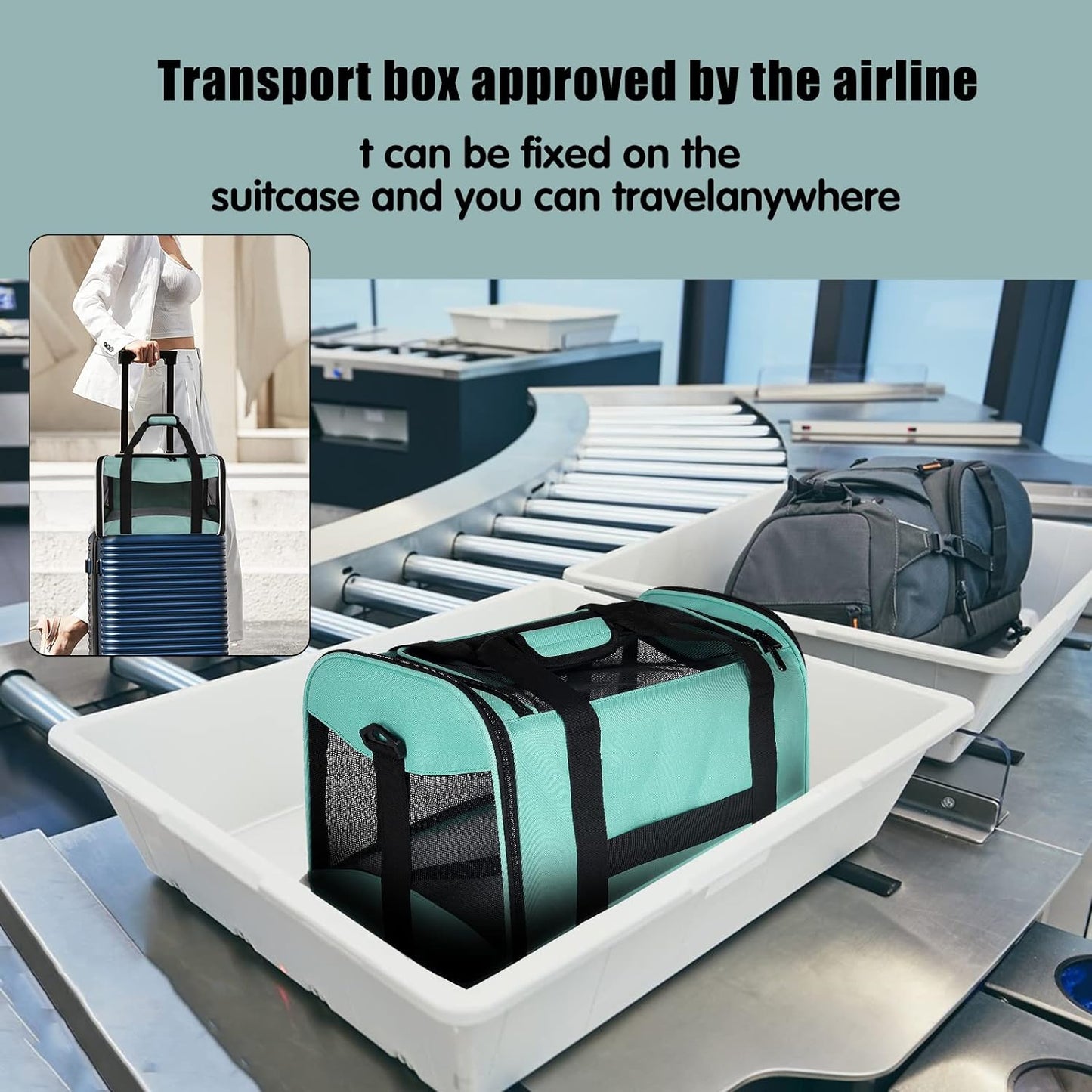 Cat Carrying Case Pet Dog Carrier Soft-Sided Cat Bag Airline Approved, Pet Travel Carrier Up to 15 Lbs