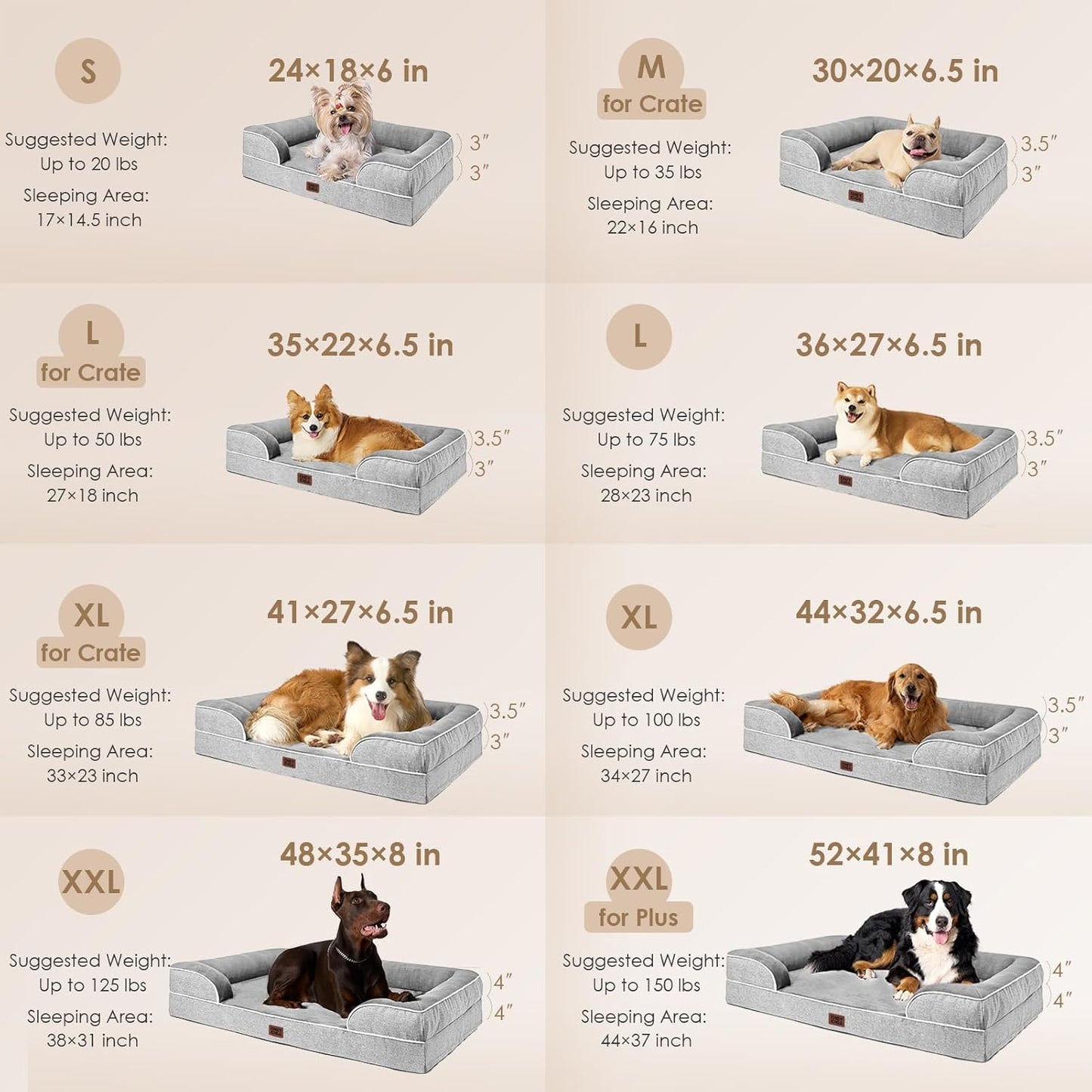 Non-Slip Orthopedic Dog Beds Waterproof Memory Foam