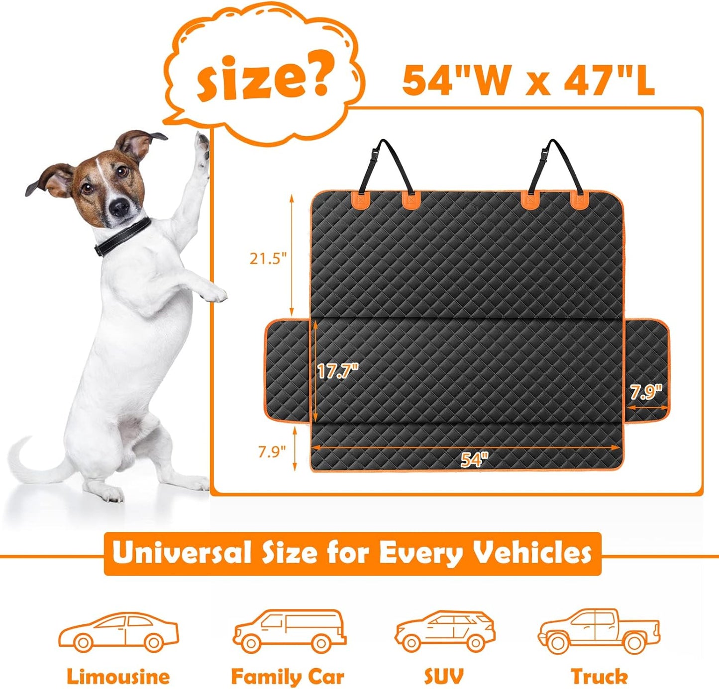 Dog Seat Cover for Car Back Seat Waterproof Dog Seat Covers for Cars for Trucks & SUVs