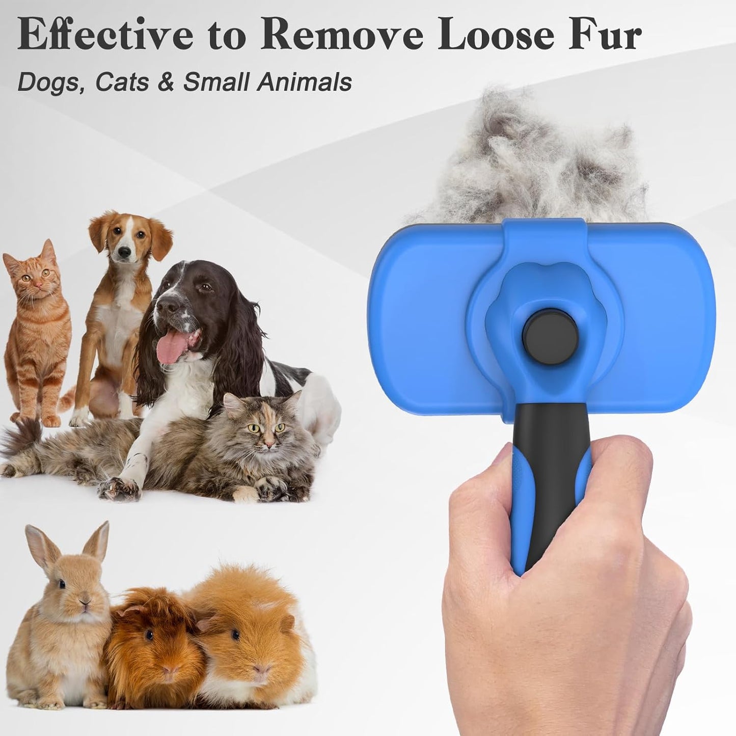 Self Cleaning Slicker Pet Brush - Skin Friendly Deshedding Grooming Tool for Dogs & Cats