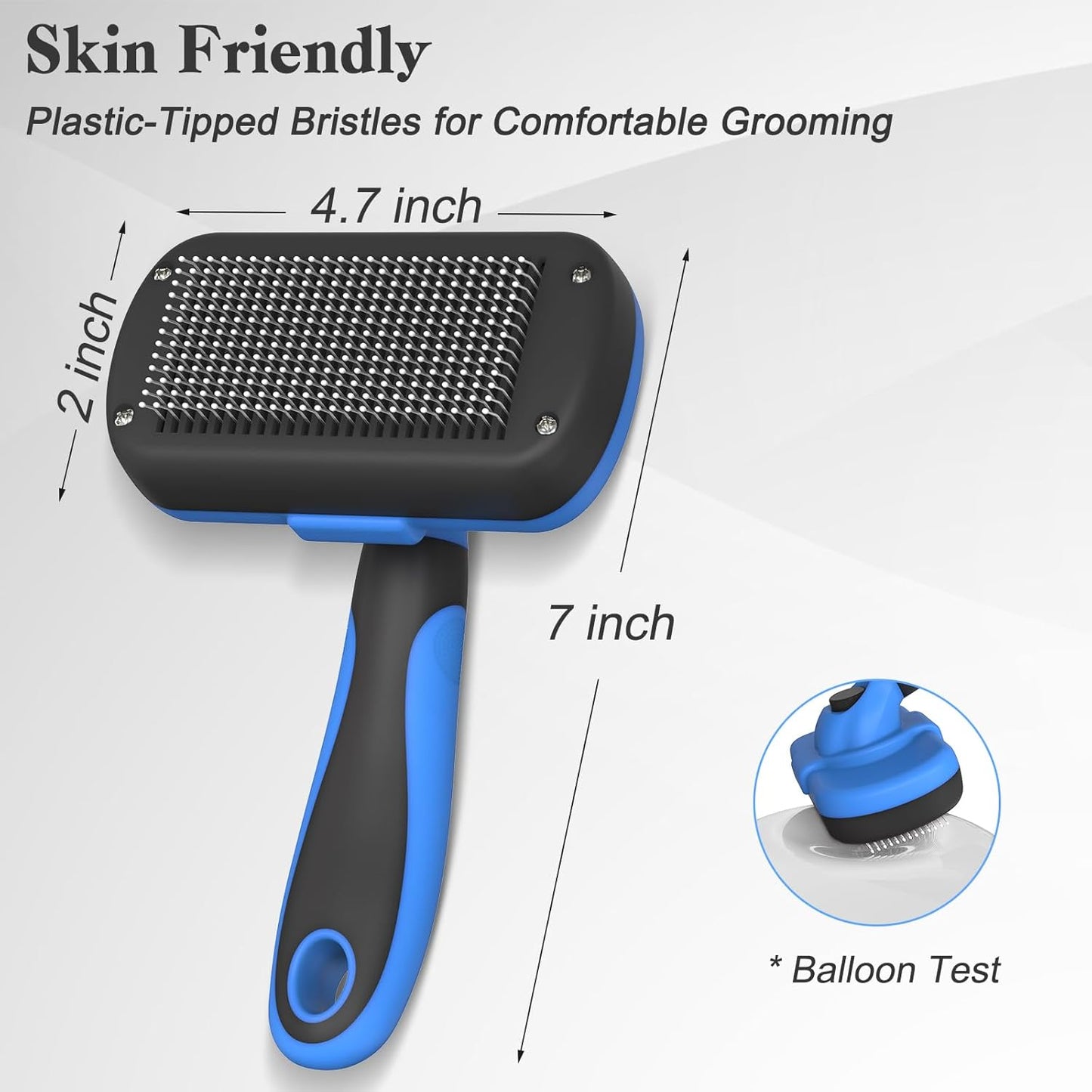 Self Cleaning Slicker Pet Brush - Skin Friendly Deshedding Grooming Tool for Dogs & Cats