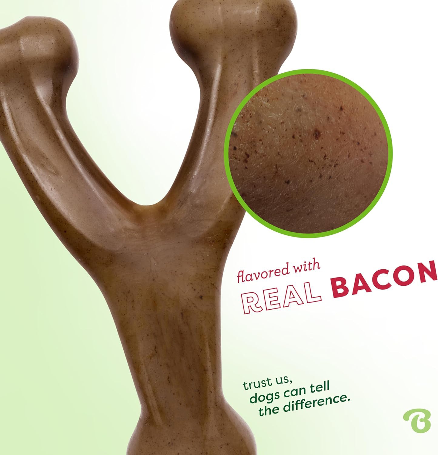 Wishbone Durable Dog Chew Toy for Aggressive Chewers Bacon Flavor Dog Toys