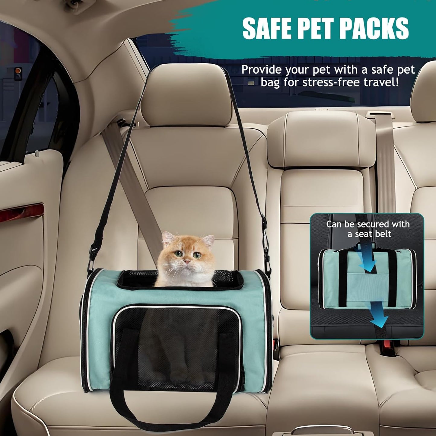 Dog Carrier for Small Medium Pet Carriers Up to15Lbs, Portable Cats Carrier Soft- Sided Puppy Dogs Bag