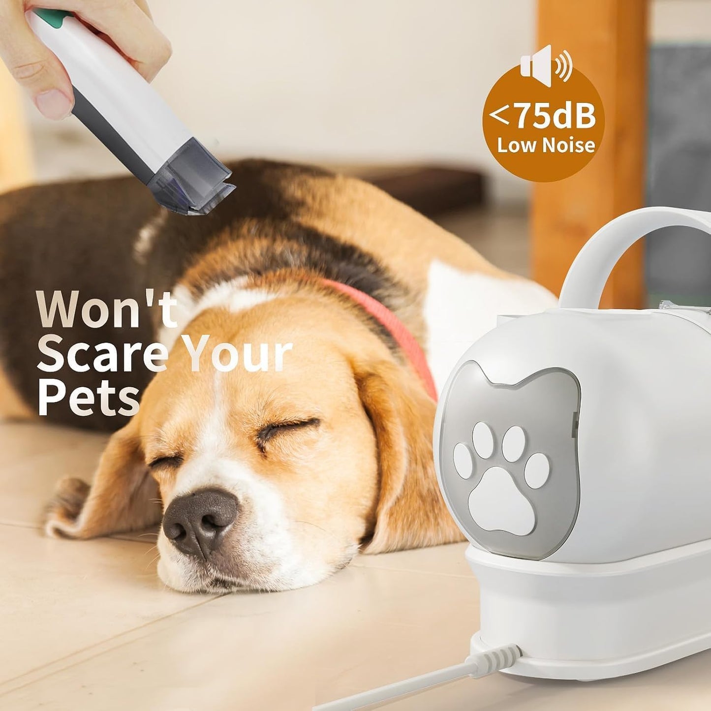 Dog Grooming Kit, Pet Grooming Vacuum with Pet Clipper Nail Grinder with 7 Pet Grooming Tools
