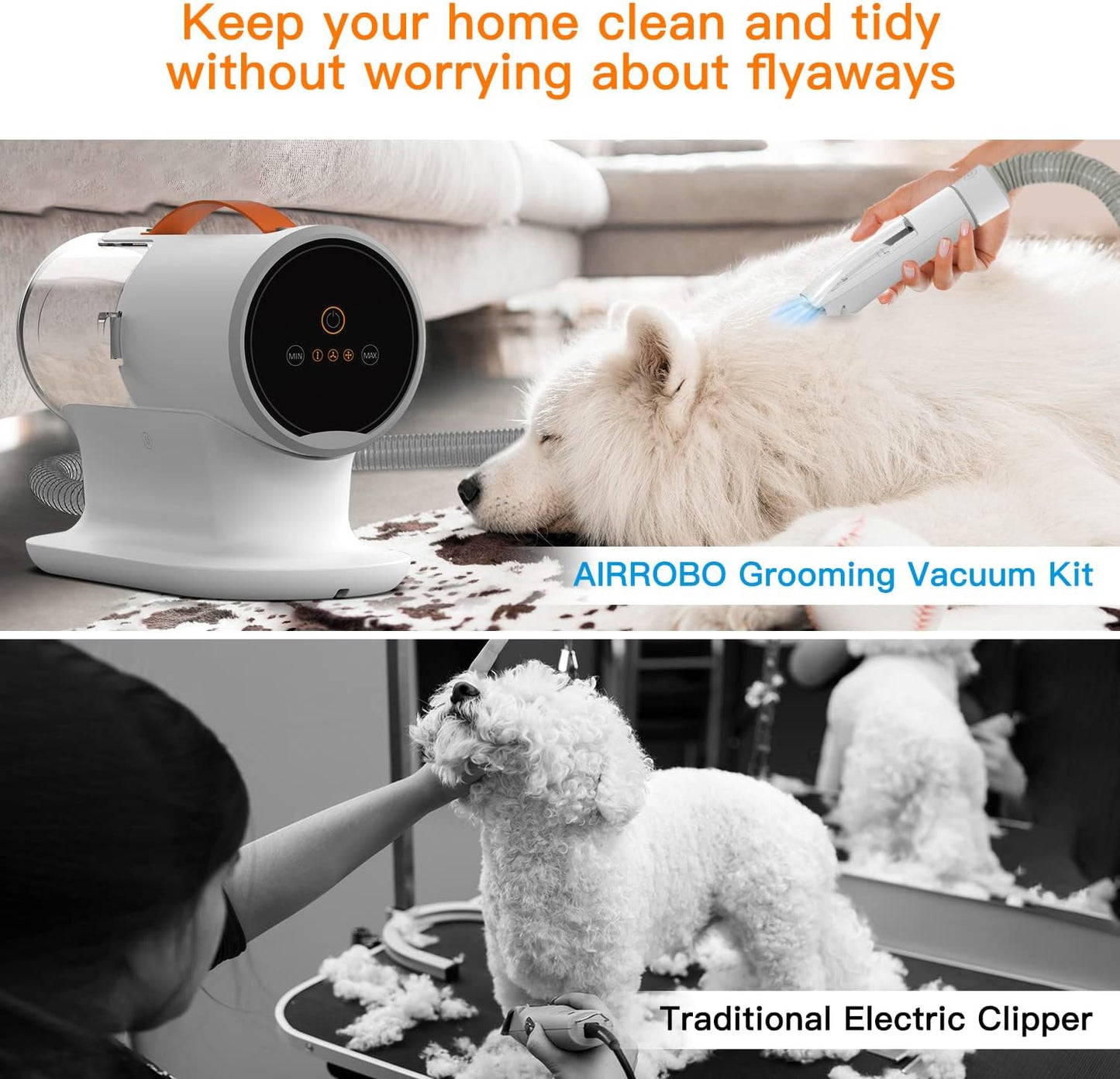 Dog Grooming Vacuum Kit,12000Pa Strong Pet Vacuum for Shedding,Grooming Hair Tools