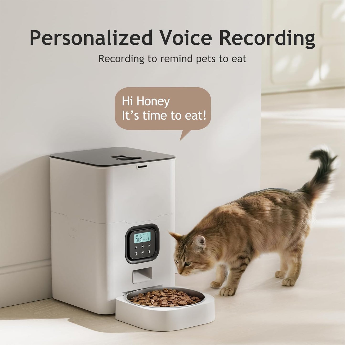 Automatic Cat Feeders - Timed Pet Feeder for Cats and Dogs with Dry Food Dispenser