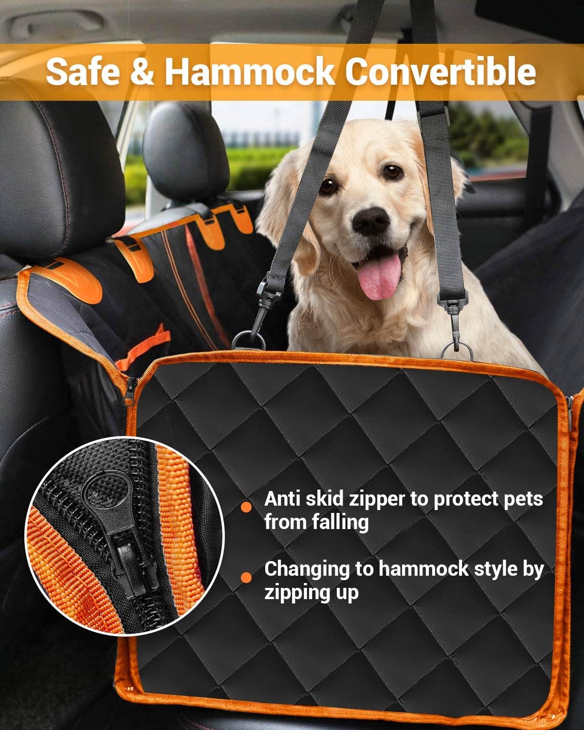 Dog Car Seat Cover, 600D Heavy Durable Dog Seat Cover for Car Back Seat Waterproof