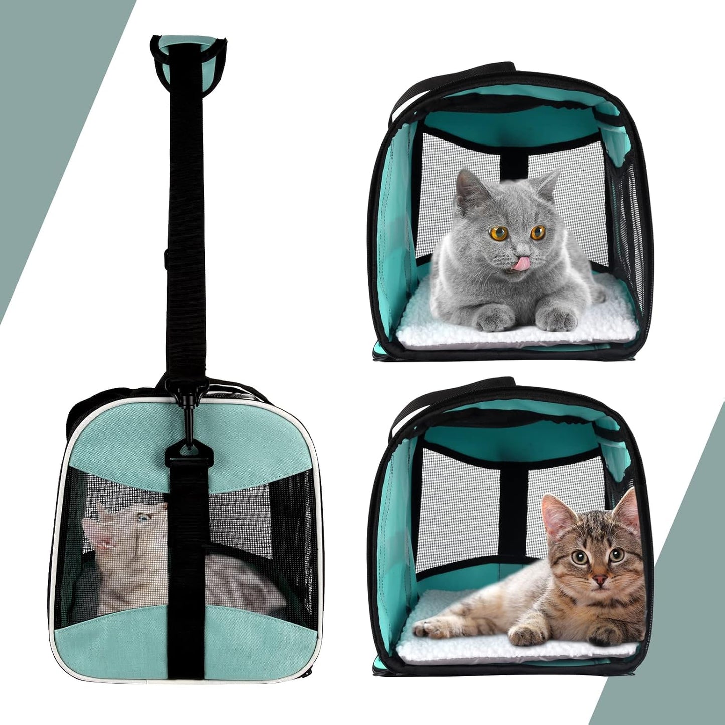 Cat Carrying Case Pet Dog Carrier Soft-Sided Cat Bag Airline Approved, Pet Travel Carrier Up to 15 Lbs