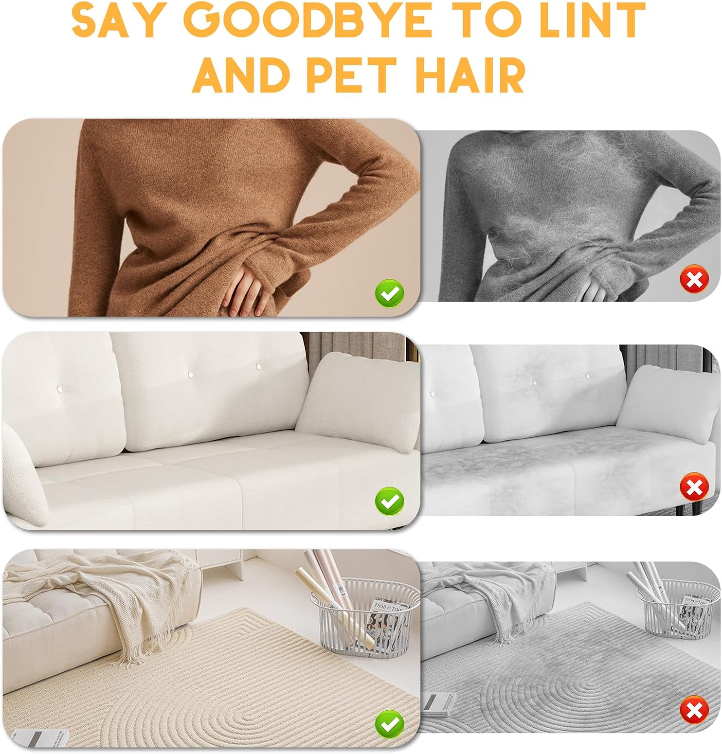 Magic Brush Pet Hair Remover, Five-Finger Electrostatic Dog Cat Hair Removal Gloves for Couch, Furniture,Clothing