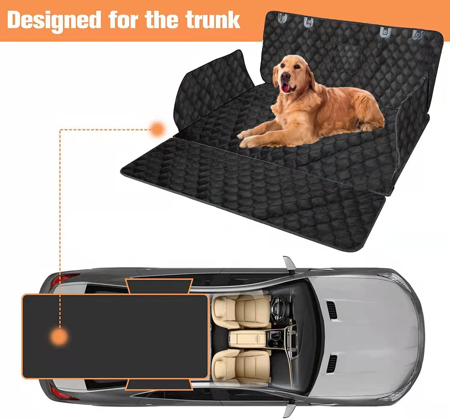 SUV Cargo Liner for Dogs, Waterproof Pet Cargo Cover Dog Seat Mat for SUVs Sedans Vans