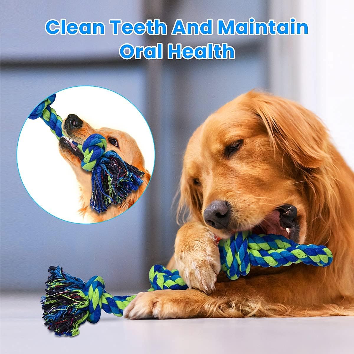 2 Pack Indestructible Heavy Duty Dog Rope Toys for Large Breed Aggressive Chewers