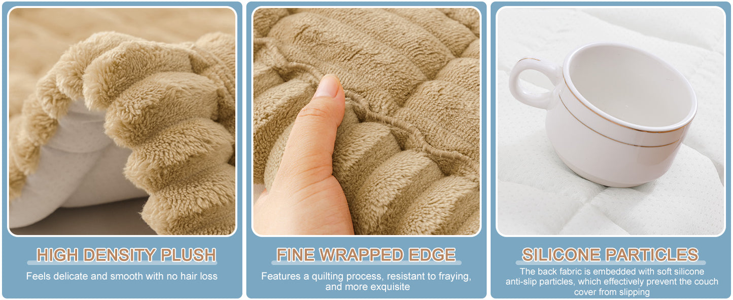 Couch Cover for Dogs Washable, Non Slip Fuzzy Pet Couch Covers for 3 Cushion Sofa Pet Friendly