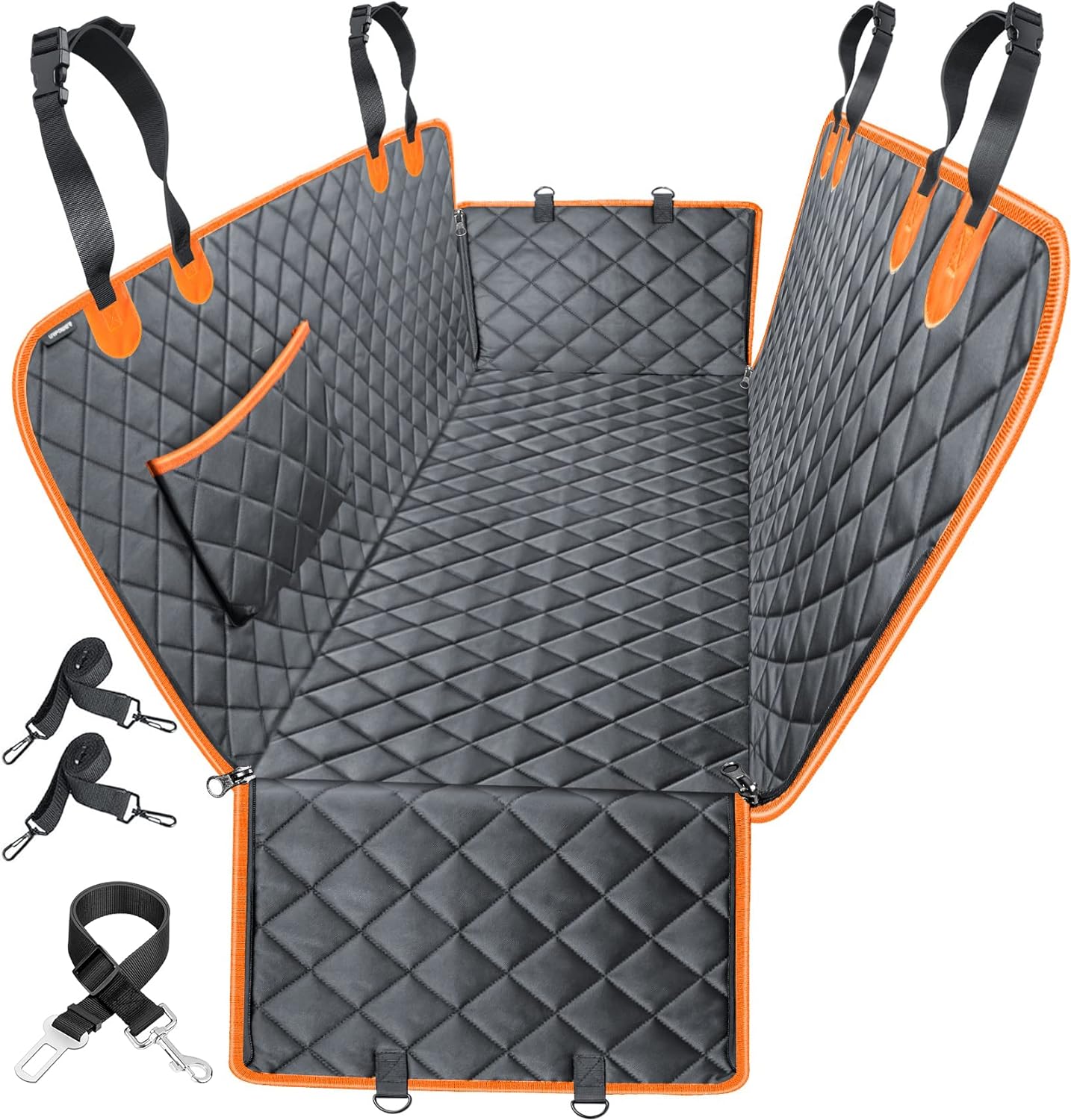 Dog Car Seat Cover for Pets 100% Waterproof Seat Cover Hammock 600D Heavy Duty Scratch Proof Nonslip