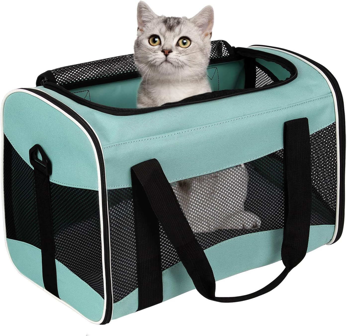Cat Carrying Case Pet Dog Carrier Soft-Sided Cat Bag Airline Approved, Pet Travel Carrier Up to 15 Lbs