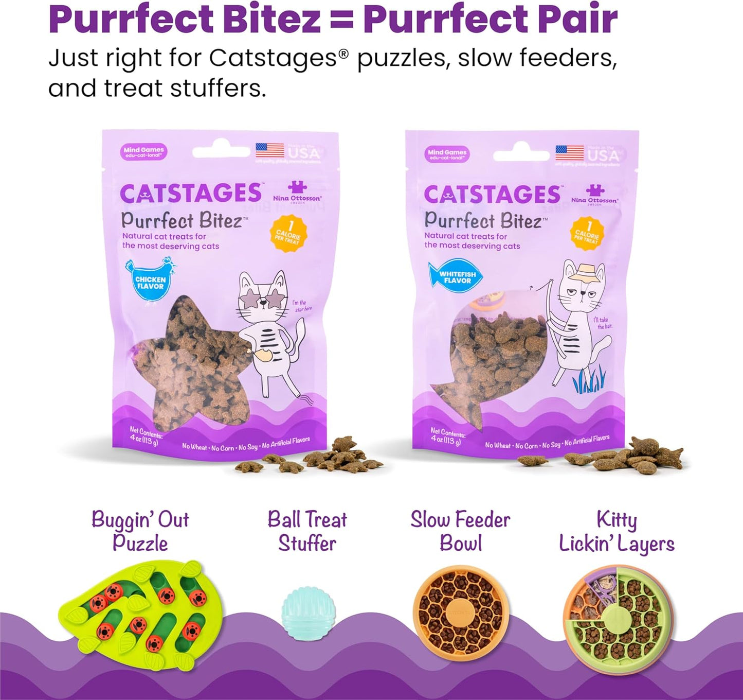 Cat Toy Interactive Treat Puzzle Feeder for Cats, 16 Hidden Treat Compartments Slow Feeder