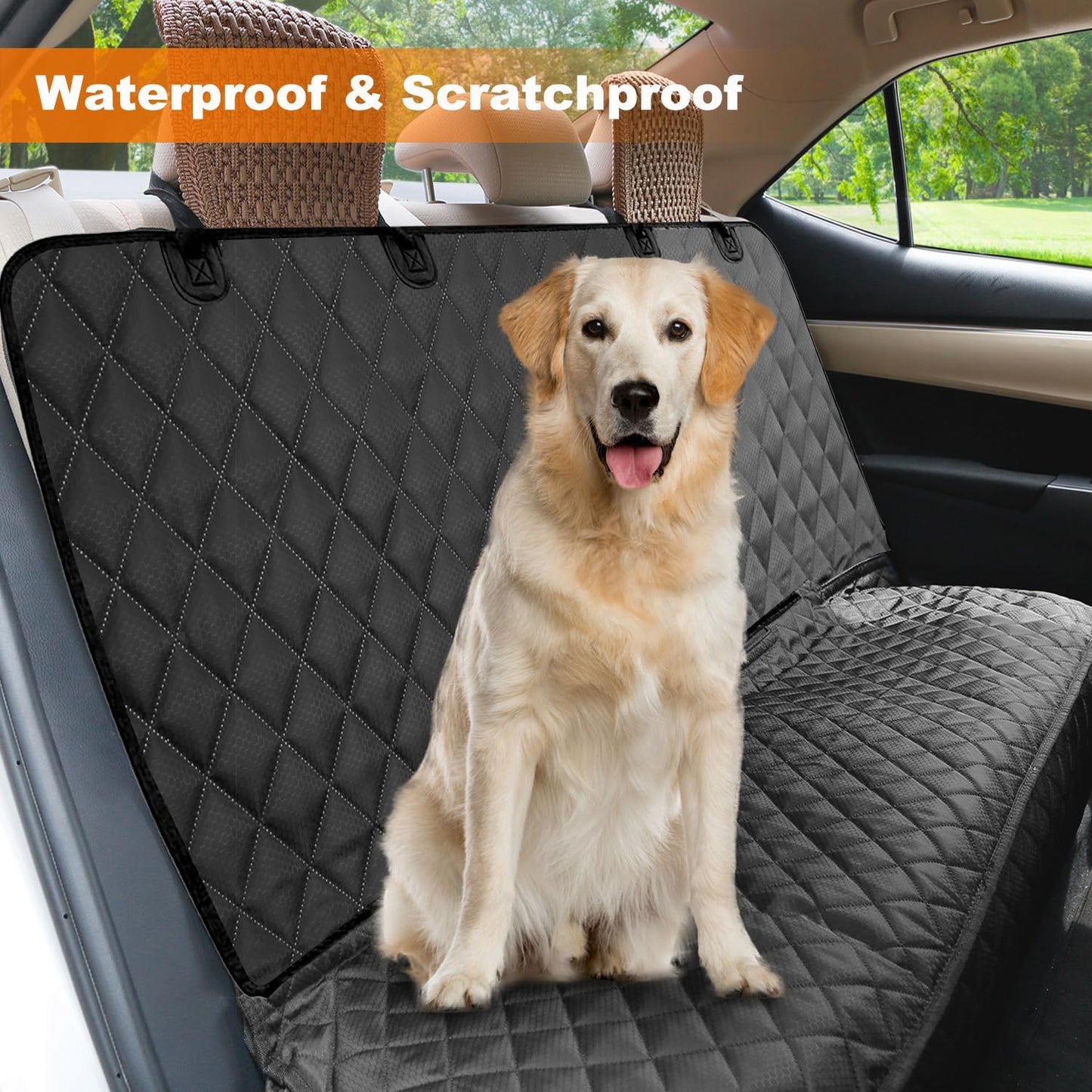 Waterproof Scratchproof Pet Dog Bench Seat Covers for Cars, Trucks, SUVs, Nonslip Durable