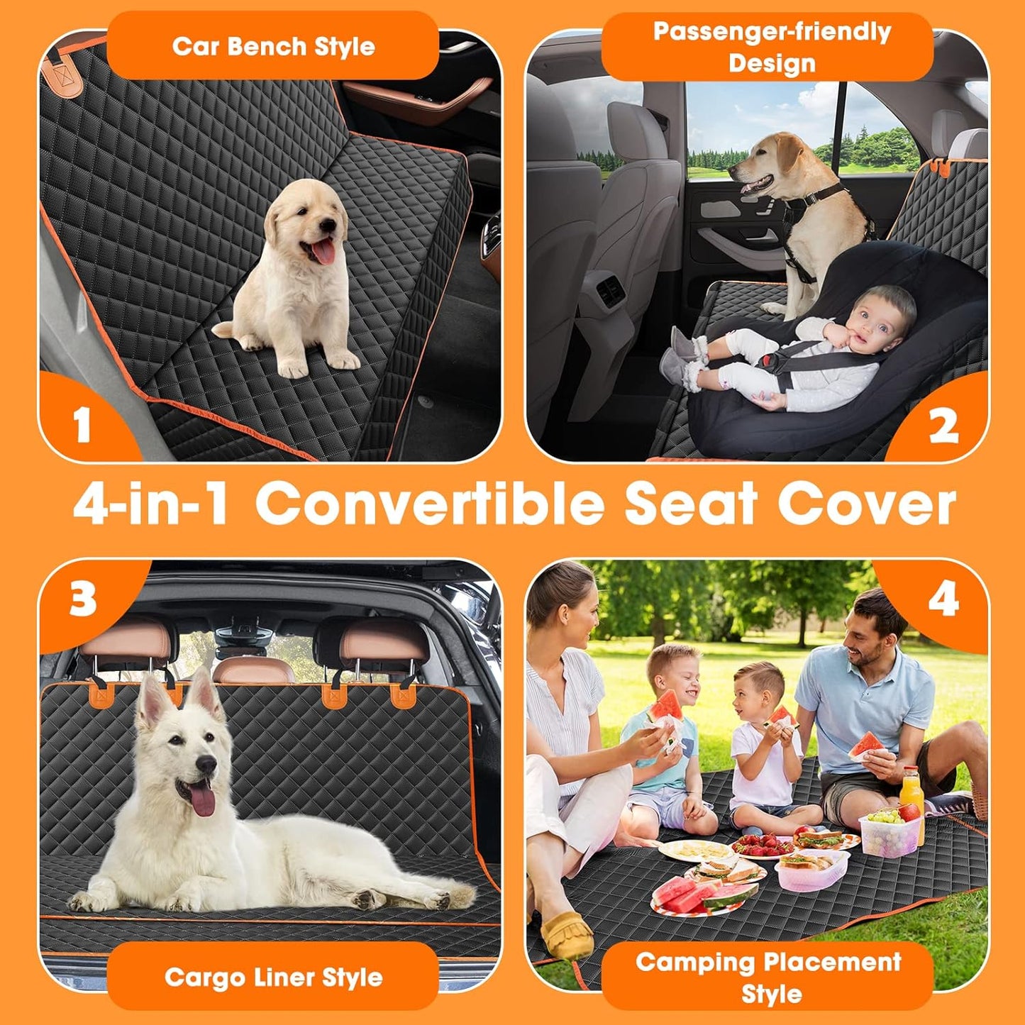Dog Seat Cover for Car Back Seat Waterproof Dog Seat Covers for Cars for Trucks & SUVs