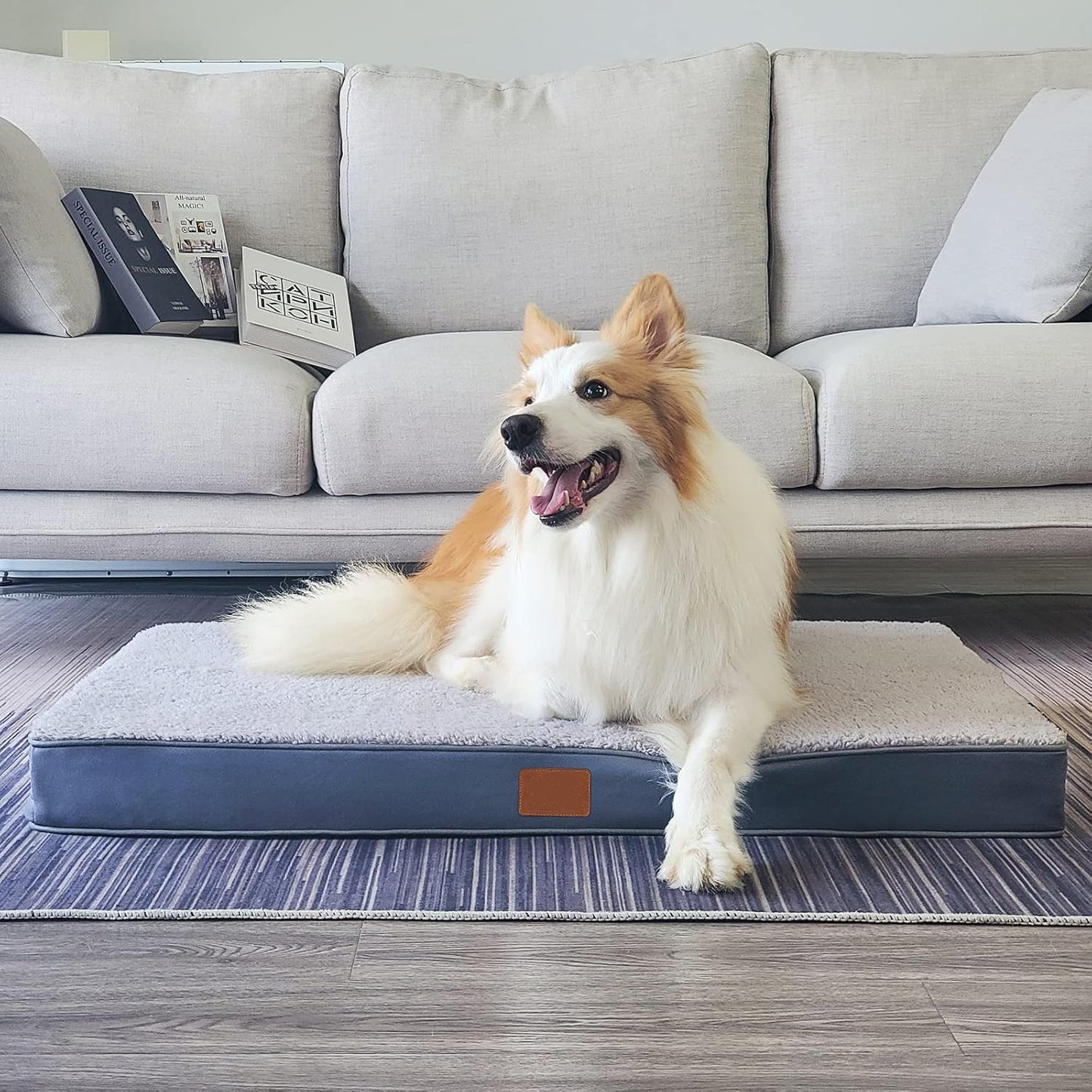 Dog Beds with Removable Washable Cover for Large Dogs, Waterproof Dog Cat Bed