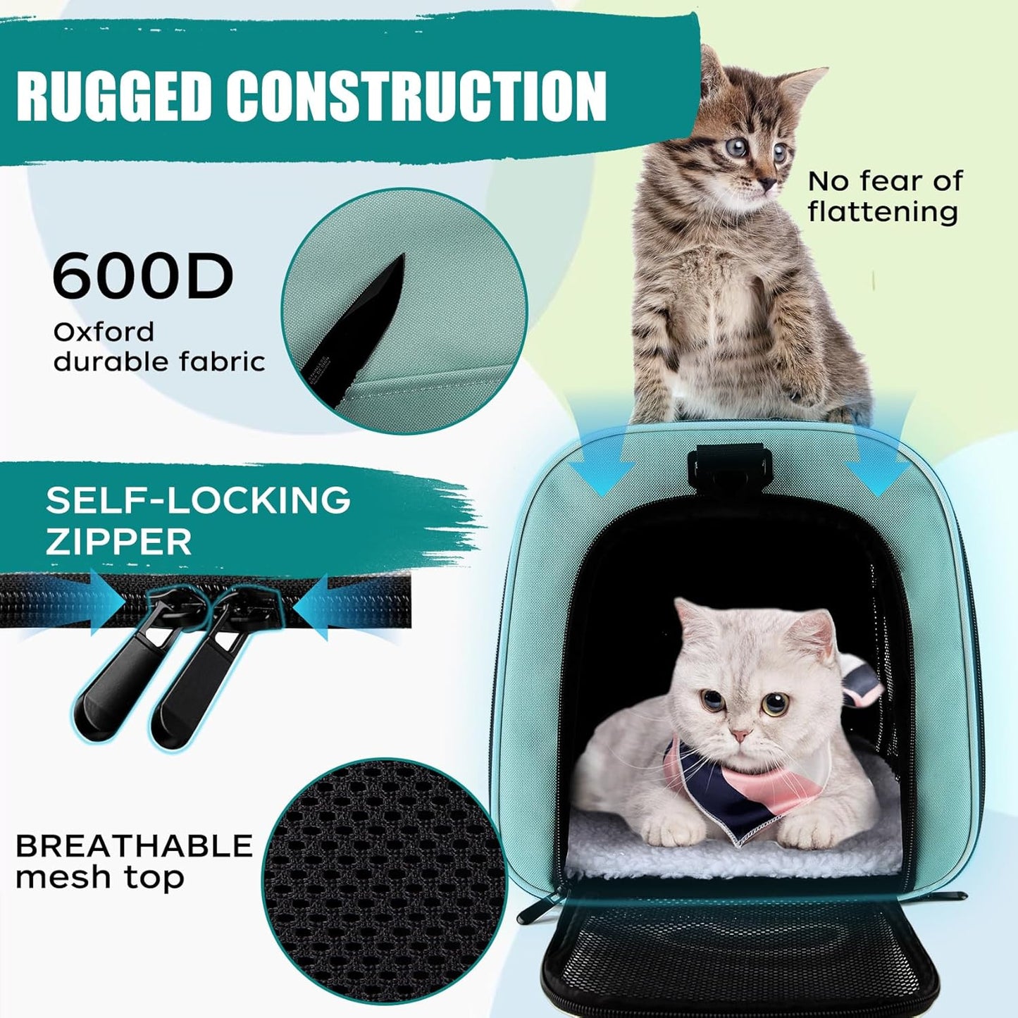 Dog Carrier for Small Medium Pet Carriers Up to15Lbs, Portable Cats Carrier Soft- Sided Puppy Dogs Bag