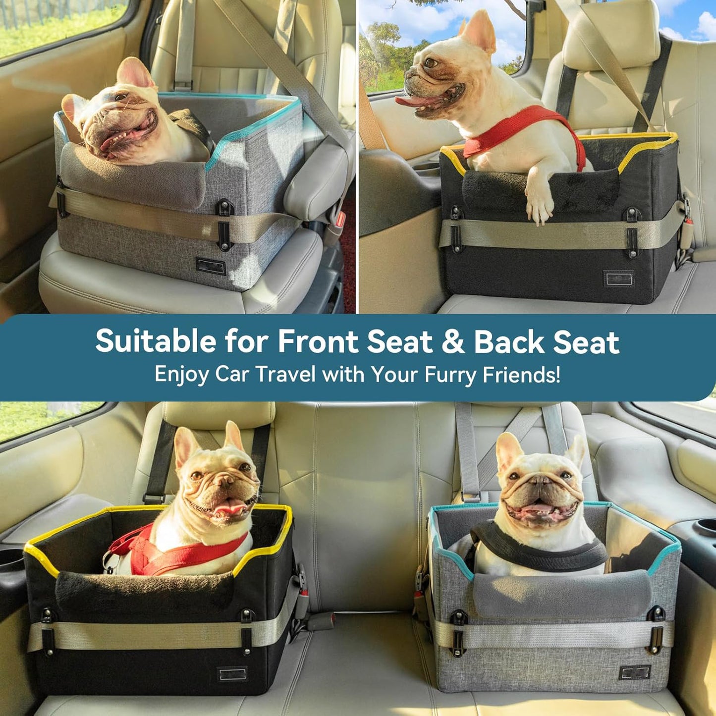 Dog Car Seats for Small Dogs, Patent Safe Buckles Dog Booster Car Seat