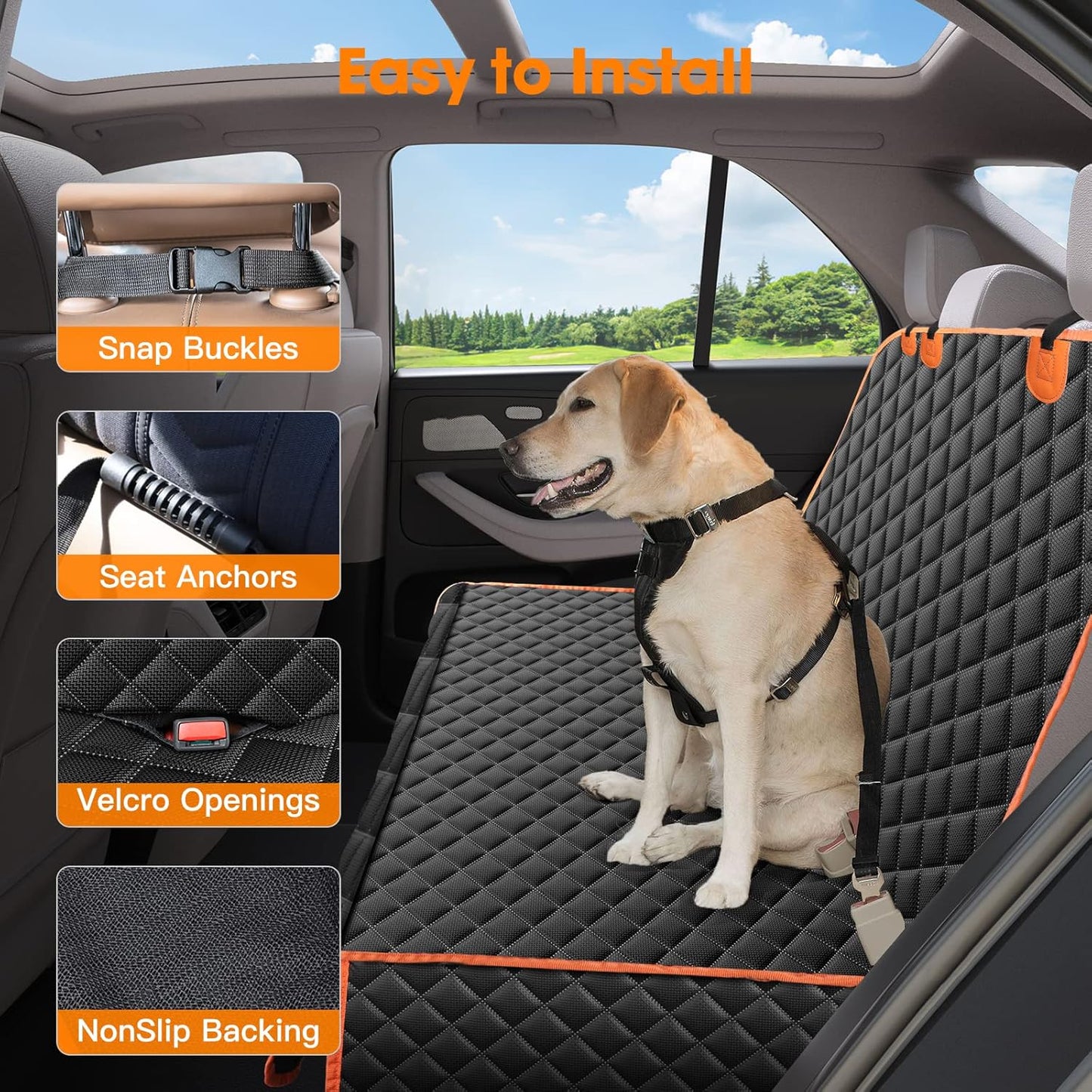 Dog Seat Cover for Car Back Seat Waterproof Dog Seat Covers for Cars for Trucks & SUVs