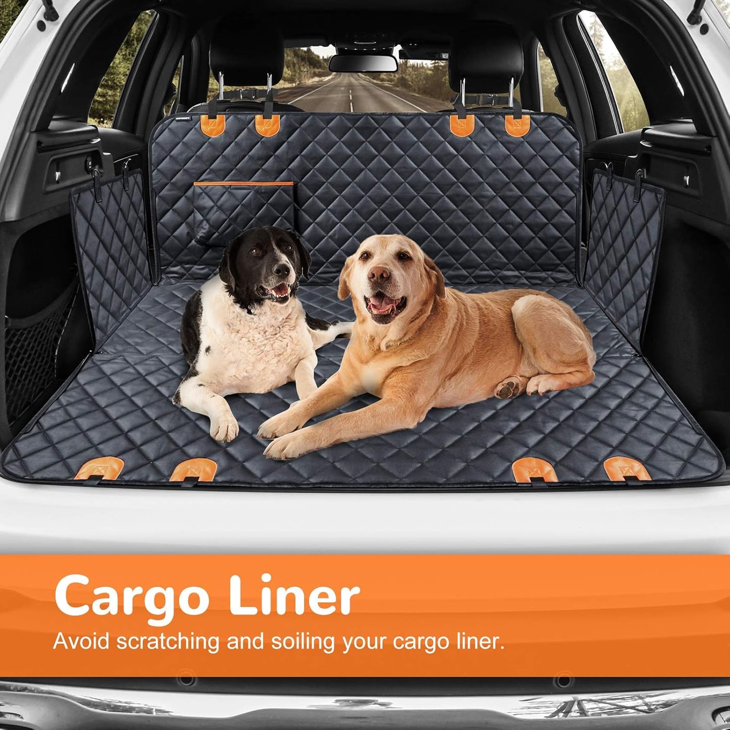 Dog Car Seat Cover for Pets 100% Waterproof Seat Cover Hammock 600D Heavy Duty Scratch Proof Nonslip