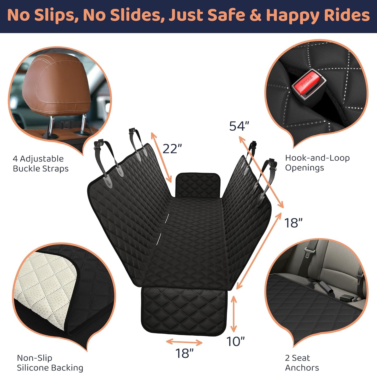 Dog Car Seat Cover, Seat Cover for Dogs Pet Car Seat Protector Waterproof Bench Car Seat Cover