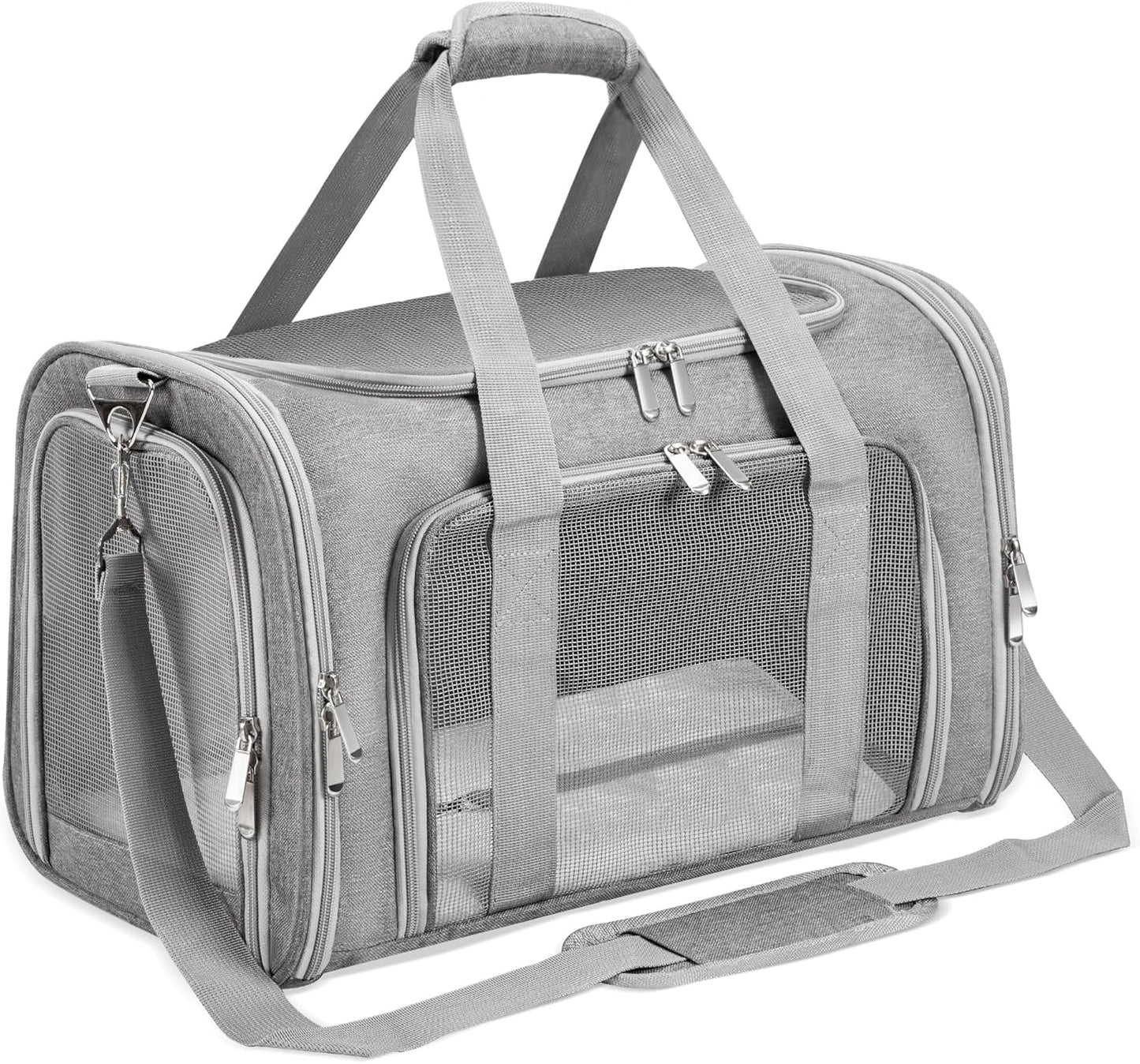 Soft-Sided Cat/Dog/Pet Carrier, Collapsible Pets Travel Carriers for Big Cats/Small Dogs