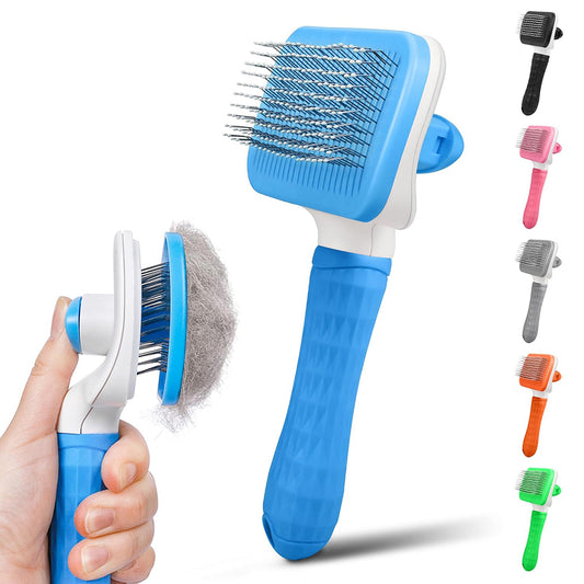 Dog & Cat Brush, Self Cleaning Slicker Brush for Pets, Upgraded Dog Brush for Shedding Massaging and Grooming
