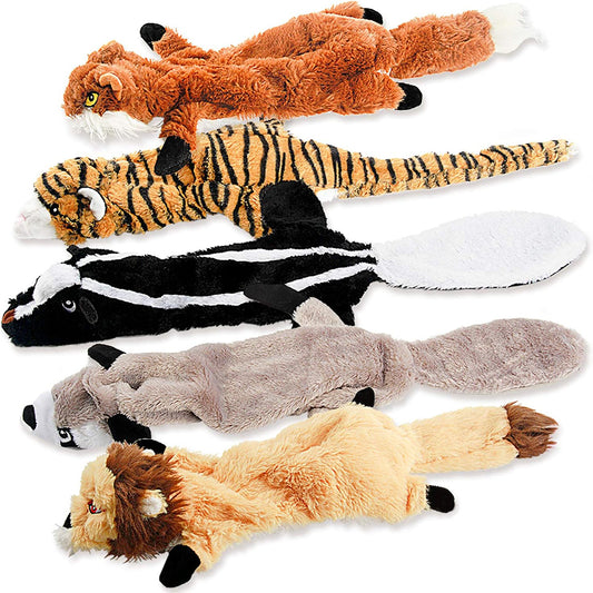 Dog Squeak Toys, No Stuffing Plush Dogs Chew Toy Bundle for Small Medium Large Breed Chewer